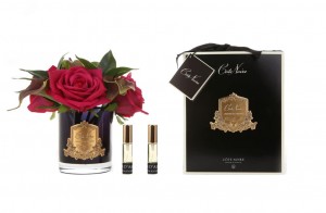 Букет розы, ароматизированный, цвет красный черная ваза PREMIUM SEASONS от Cote Noir