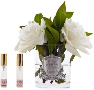 Гардения три цветка ароматизированные, прозрачная ваза GARDENIAS triple от Cote Noir