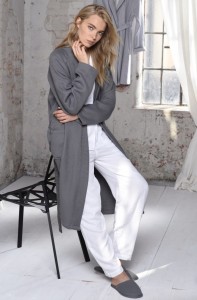 Халат вафельный Hamam Calamus dark grey темно-серый
