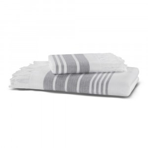 Полотенце 100х180 Hamam Marine Towel white-dark grey (белый-тёмно-серый)