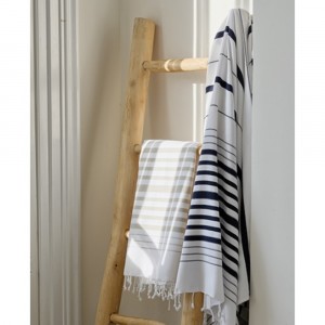 Банная простыня-пештемаль Marine white/dark grey (белый/темно-серый) 100x180 от Hamam