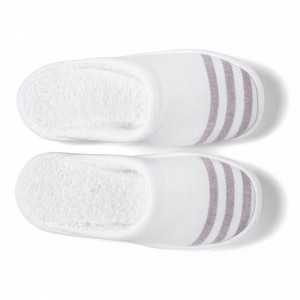 Тапочки махровые закрытые Marine white/lavender (белый/лаванда) от Hamam
