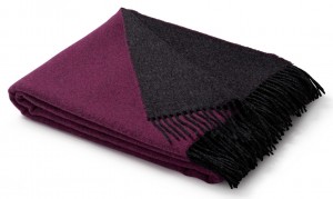 Плед 130х170 Biederlack Dark velvet beere-graphit