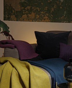 Плед 130х170 Biederlack Dark velvet turkis-marine