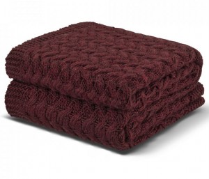 Плед 130х180 Hamam Estiva Knitted deep carmine красный