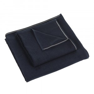 Полотенце махровое 90х180 Hamam Qashmare Contrast navy/vapour синий/дым