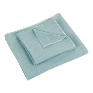 Полотенце махровое 50х100 Hamam Qashmare Contrast aqua/white бирюзовый/белый