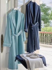 Полотенце махровое 100х150 Hamam Qashmare Contrast  vapour/navy дым/синий