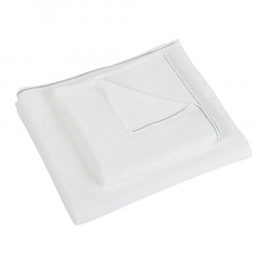 Полотенце махровое 100х150 Hamam Qashmare Contrast white/aqua белый/бирюзовый