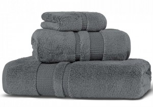 Полотенце махровое 50х100 Hamam Pera dark grey тёмно-серый