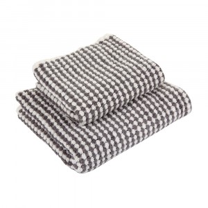 Полотенце махровое 50х100 Hamam Payas oyster/dark grey слоновая кость/серый