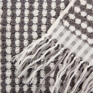 Полотенце махровое 70х140 Hamam Payas oyster/dark grey слоновая кость/серый