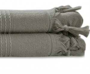 Полотенце махровое 100х150 Hamam Meyzer Tassels vapour дым