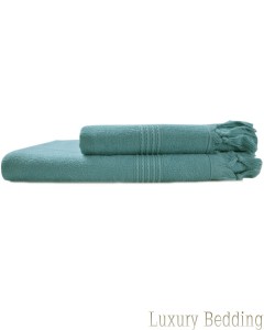 Полотенце махровое 100х150 Hamam Meyzer Tassels aqua бирюзовый