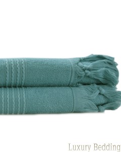 Полотенце махровое 100х150 Hamam Meyzer Tassels aqua бирюзовый