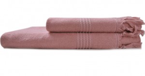 Полотенце махровое 100х150 Hamam Meyzer Tassels powder пыльно-розовый