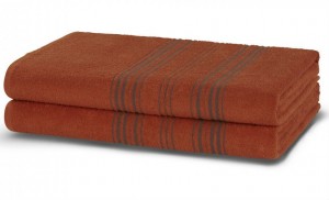 Полотенце махровое 100х150 Hamam Meyzer Contrast burnt orange/steel blue /красный/синий