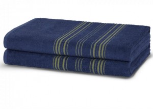 Полотенце махровое 100х150 Hamam Meyzer Contrast  steel blue/spring green синий/оливковый