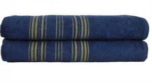 Полотенце махровое 100х150 Hamam Meyzer Contrast  steel blue/spring green синий/оливковый