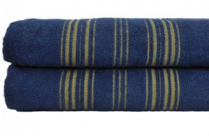 Полотенце махровое 100х150 Hamam Meyzer Contrast  steel blue/spring green синий/оливковый