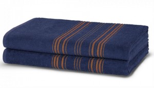 Полотенце махровое 100х150 Hamam Meyzer Contrast steel blue/burnt orange синий/красный