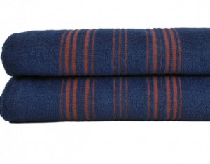 Полотенце махровое 100х150 Hamam Meyzer Contrast steel blue/burnt orange синий/красный