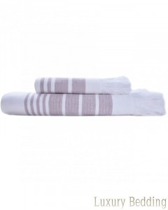 Полотенце 100х180 Hamam Marine Towel white-lavender белый-лаванда