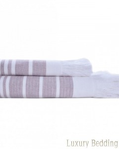 Полотенце 100х180 Hamam Marine Towel white-lavender белый-лаванда
