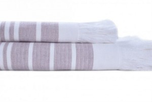 Полотенце 50х100 Hamam Marine Towel  white-lavender белый-лаванда