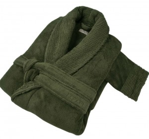 Халат махровый Hamam Galata Organic Contrast olive оливковый