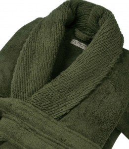 Халат махровый Hamam Galata Organic Contrast olive оливковый