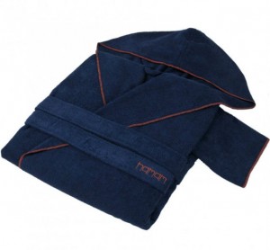 Халат махровый Hamam Meyzer Contrast steel blue/burnt orange синий/красный