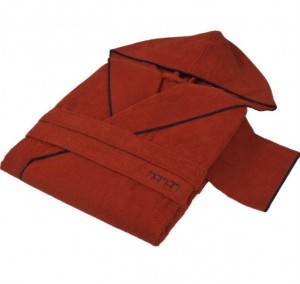 Халат махровый Hamam Meyzer Contrast burnt orange/steel blue красный/синий