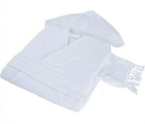Халат женский с капюшоном Hamam Meyzer Tassels white (белый)