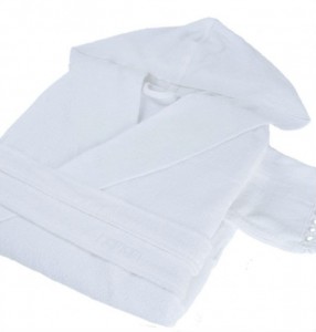 Халат женский с капюшоном Hamam Meyzer Tassels white (белый)