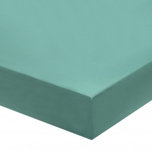 Простыня на резинке 200х200 Blanc des Vosges сатин, celadon бирюзовый