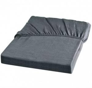 Простыня на резинке 180х200х45 Hamam Wrinkle Washed серая
