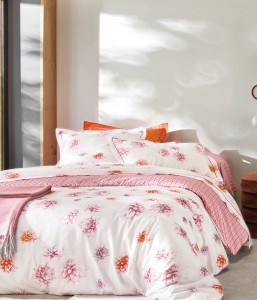 Постельное белье 2 спальное евро DAHLIAS PINK от Blanc des Vosge