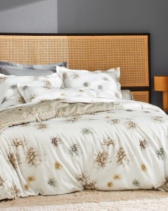 Постельное белье из сатина 2 спальное евро DAHLIAS CR?ME от Blanc des Vosge