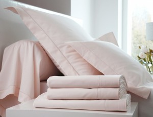 Постельное белье из сатина 2 спальное евро PLAIN GUIMAUVE от Blanc des Vosge