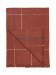 Плед 130x200 Elvang SQUARE rusty red