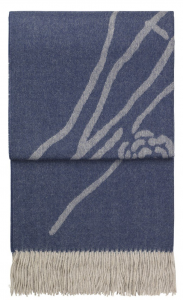 Плед из бэби альпаки WILDFLOWER dark blue/beige 130х200 от ELVANG