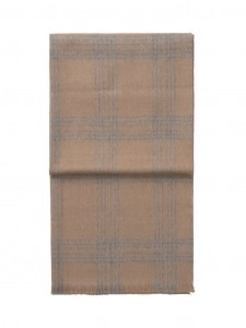 Плед из бэби альпаки CHECK light grey/camel 130х200 от ELVANG