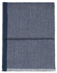 Плед из бэби альпаки Herringbone  dark blue/grey 130х190 от ELVANG