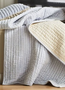 Покрывало хлопок-вельвет 240х260 TIBET PERLE от Blanc des Vosges
