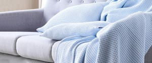 Покрывало вафельное 240х260 ELECTRE AQUA от Blanc des Vosges