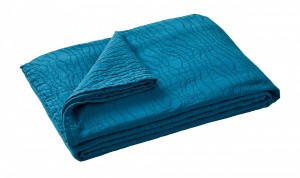 Покрывало хлопок-пике 180х260 RACINES BLEU PAON от Blanc des Vosges