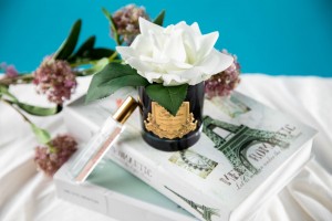Ароматическая роза FRENCH ROSE ivory черная ваза от Cote Noir