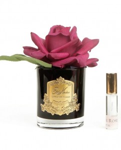 Ароматическая роза FRENCH ROSE carmine red черная ваза от Cote Noir