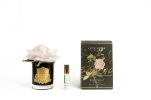 Ароматическая роза FRENCH ROSE pink черная ваза от Cote Noir